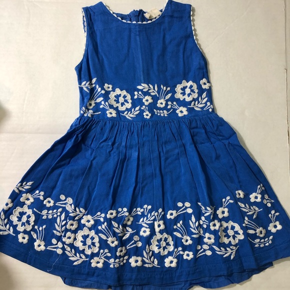 Mini Boden Other - Mini Boden blue embroidered dress